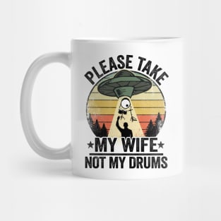 Funny UFO Drums Abduction Drummer Drum Set Gift Funny Mug